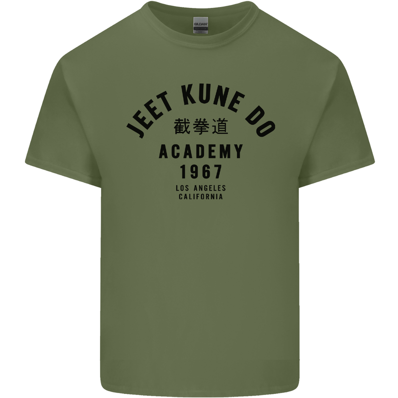 Jeet Kune Do Academy MMA Martial Arts Mens Cotton T-Shirt Tee Top Military Green