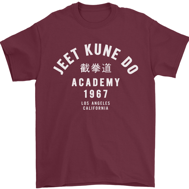 Jeet Kune Do Academy MMA Martial Arts Mens T-Shirt Cotton Gildan Maroon