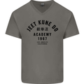 Jeet Kune Do Academy MMA Martial Arts Mens V-Neck Cotton T-Shirt Charcoal