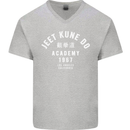Jeet Kune Do Academy MMA Martial Arts Mens V-Neck Cotton T-Shirt Sports Grey