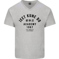 Jeet Kune Do Academy MMA Martial Arts Mens V-Neck Cotton T-Shirt Sports Grey