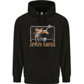 Jesus Saves Funny Atheist Christian Atheism Childrens Kids Hoodie Black