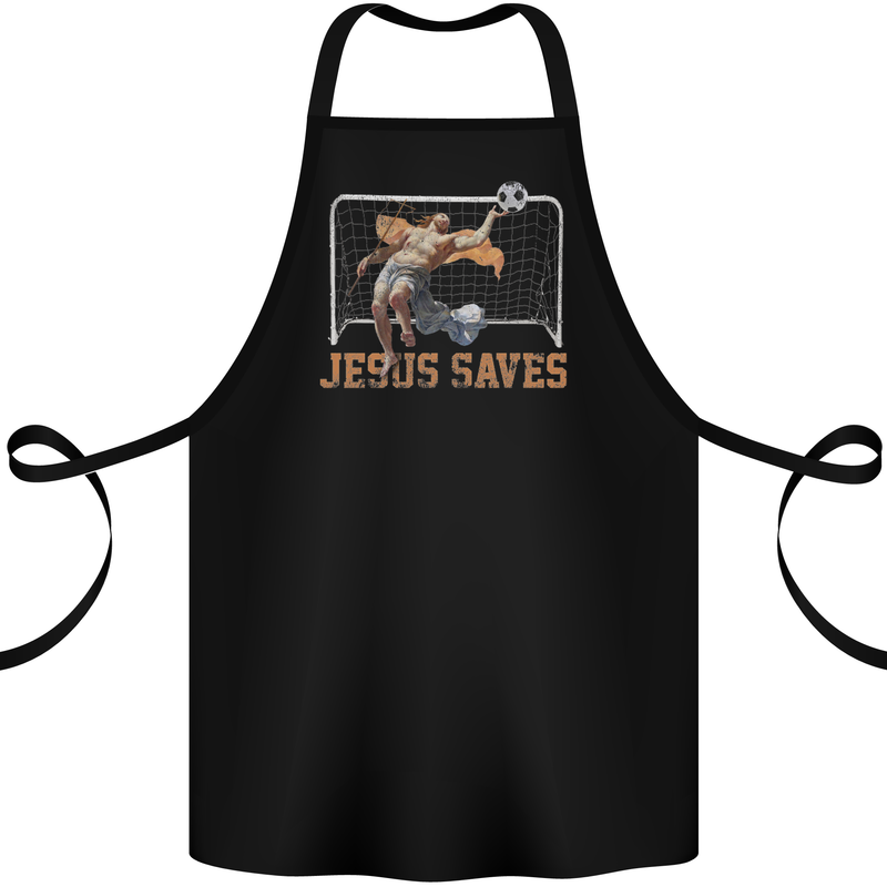 Jesus Saves Funny Atheist Christian Atheism Cotton Apron 100% Organic Black