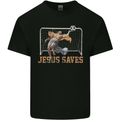 Jesus Saves Funny Atheist Christian Atheism Kids T-Shirt Childrens Black