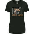 Jesus Saves Funny Atheist Christian Atheism Womens Wider Cut T-Shirt Black