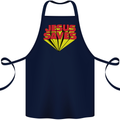 Jesus Saves Funny Christian Cotton Apron 100% Organic Navy Blue