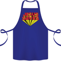 Jesus Saves Funny Christian Cotton Apron 100% Organic Royal Blue