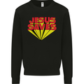 Jesus Saves Funny Christian Kids Sweatshirt Jumper Black