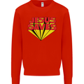 Jesus Saves Funny Christian Kids Sweatshirt Jumper Bright Red