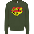 Jesus Saves Funny Christian Kids Sweatshirt Jumper Forest Green