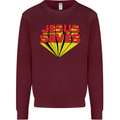 Jesus Saves Funny Christian Kids Sweatshirt Jumper Maroon