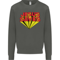 Jesus Saves Funny Christian Kids Sweatshirt Jumper Storm Grey