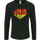 Jesus Saves Funny Christian Mens Long Sleeve T-Shirt Black