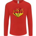 Jesus Saves Funny Christian Mens Long Sleeve T-Shirt Red
