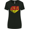 Jesus Saves Funny Christian Womens Wider Cut T-Shirt Black