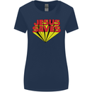 Jesus Saves Funny Christian Womens Wider Cut T-Shirt Navy Blue