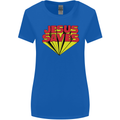 Jesus Saves Funny Christian Womens Wider Cut T-Shirt Royal Blue