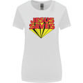 Jesus Saves Funny Christian Womens Wider Cut T-Shirt White