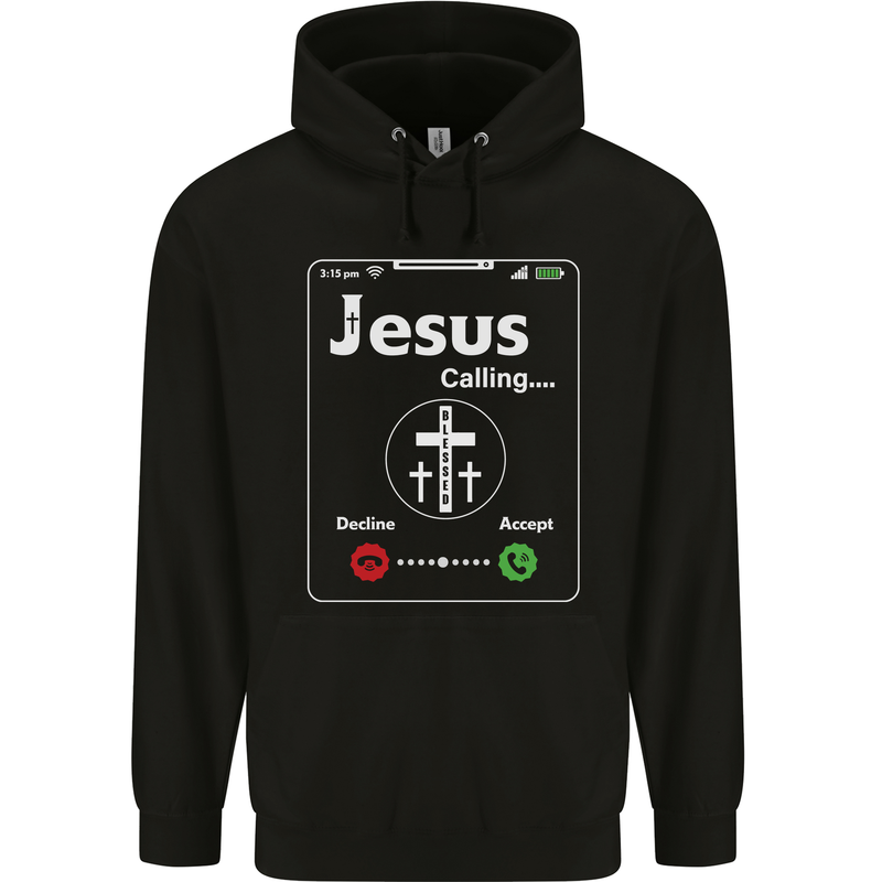 Jesus is Calling Christian Christianity Childrens Kids Hoodie Black