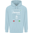 Jesus is Calling Christian Christianity Childrens Kids Hoodie Light Blue