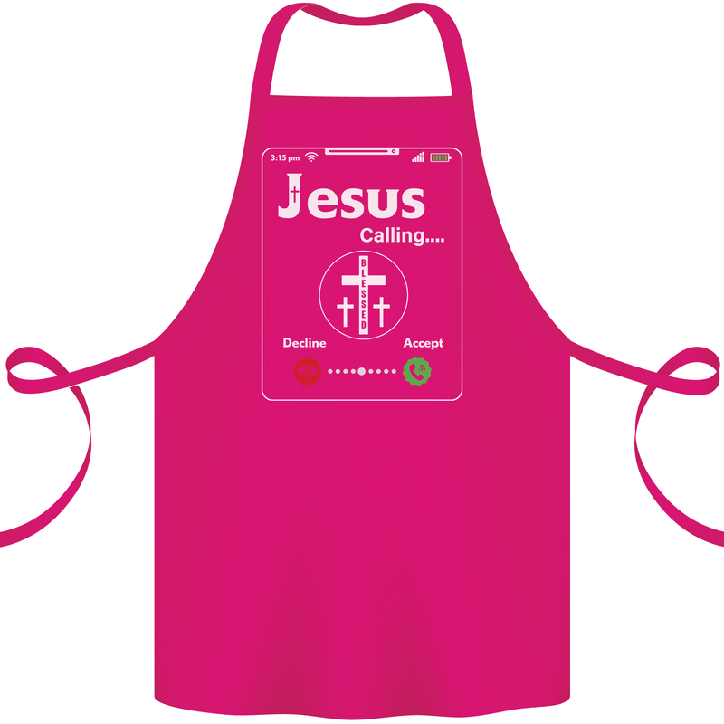 Jesus is Calling Christian Christianity Cotton Apron 100% Organic Pink