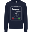 Jesus is Calling Christian Christianity Kids Sweatshirt Jumper Navy Blue