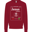 Jesus is Calling Christian Christianity Kids Sweatshirt Jumper Red