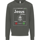 Jesus is Calling Christian Christianity Kids Sweatshirt Jumper Storm Grey