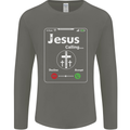Jesus is Calling Christian Christianity Mens Long Sleeve T-Shirt Charcoal