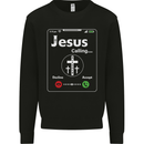 Jesus is Calling Christian Christianity Mens Sweatshirt Jumper Black
