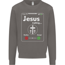 Jesus is Calling Christian Christianity Mens Sweatshirt Jumper Charcoal