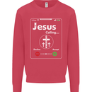 Jesus is Calling Christian Christianity Mens Sweatshirt Jumper Heliconia
