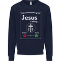 Jesus is Calling Christian Christianity Mens Sweatshirt Jumper Navy Blue