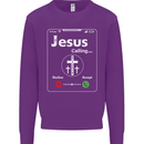 Jesus is Calling Christian Christianity Mens Sweatshirt Jumper Purple