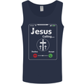 Jesus is Calling Christian Christianity Mens Vest Tank Top Navy Blue