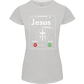 Jesus is Calling Christian Christianity Womens Petite Cut T-Shirt Sports Grey
