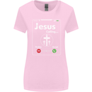 Jesus is Calling Christian Christianity Womens Wider Cut T-Shirt Light Pink