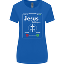 Jesus is Calling Christian Christianity Womens Wider Cut T-Shirt Royal Blue