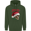 Jingle Hell Funny Christmas Skull Xmas Childrens Kids Hoodie Forest Green