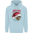 Jingle Hell Funny Christmas Skull Xmas Childrens Kids Hoodie Light Blue