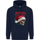 Jingle Hell Funny Christmas Skull Xmas Childrens Kids Hoodie Navy Blue