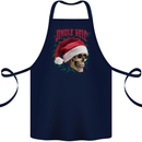 Jingle Hell Funny Christmas Skull Xmas Cotton Apron 100% Organic Navy Blue