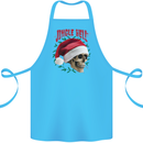 Jingle Hell Funny Christmas Skull Xmas Cotton Apron 100% Organic Turquoise