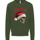 Jingle Hell Funny Christmas Skull Xmas Kids Sweatshirt Jumper Forest Green