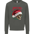 Jingle Hell Funny Christmas Skull Xmas Kids Sweatshirt Jumper Storm Grey