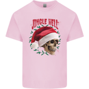 Jingle Hell Funny Christmas Skull Xmas Kids T-Shirt Childrens Light Pink