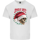 Jingle Hell Funny Christmas Skull Xmas Kids T-Shirt Childrens White