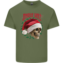 Jingle Hell Funny Christmas Skull Xmas Mens Cotton T-Shirt Tee Top Military Green