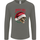 Jingle Hell Funny Christmas Skull Xmas Mens Long Sleeve T-Shirt Charcoal