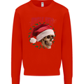 Jingle Hell Funny Christmas Skull Xmas Mens Sweatshirt Jumper Bright Red